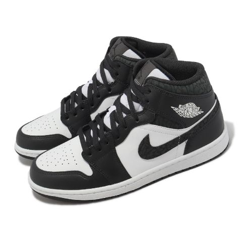 Nike 耐吉 Air Jordan 1 Mid SE 黑白 熊貓 爆裂紋 AJ1 男鞋 一代 FB9911-001