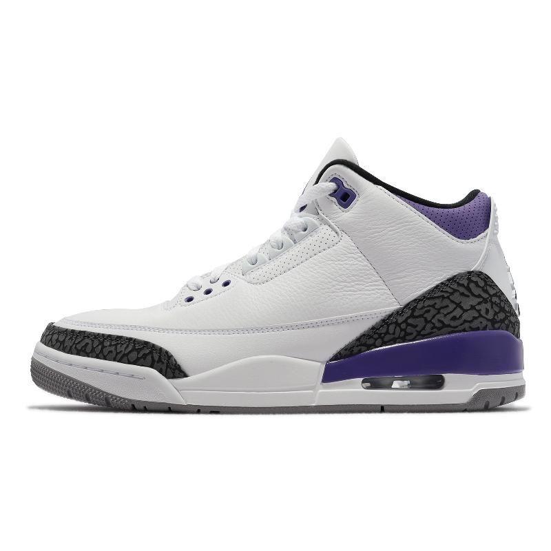 Nike 耐吉Air Jordan 3代Retro 男鞋AJ3 Dark Iris 爆裂紋紫白CT8532