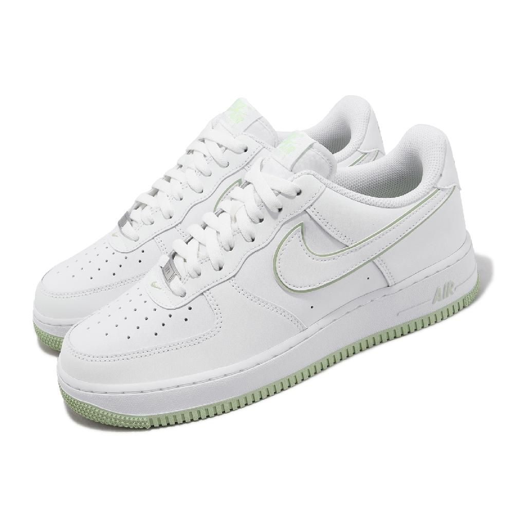 Nike 耐吉休閒鞋Air Force 1 07 白哈密瓜綠男鞋AF1 綠滾邊DV0788-105