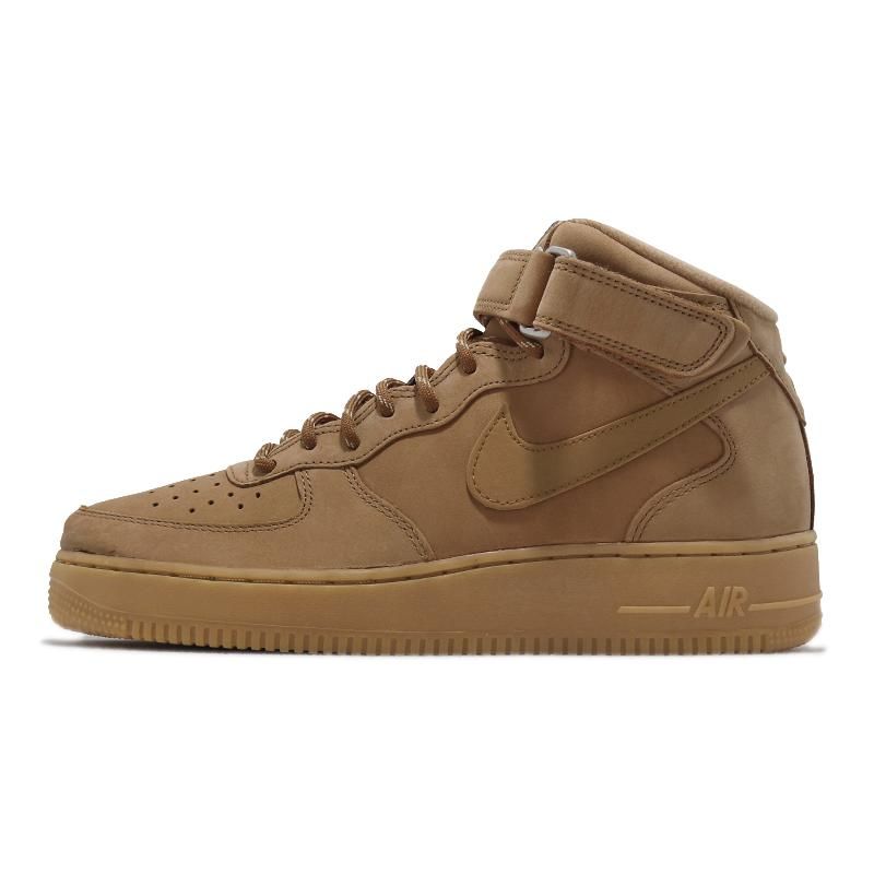 Nike 耐吉休閒鞋Air Force 1 Mid 07 男鞋棕經典款AF1 小麥色中筒麂皮