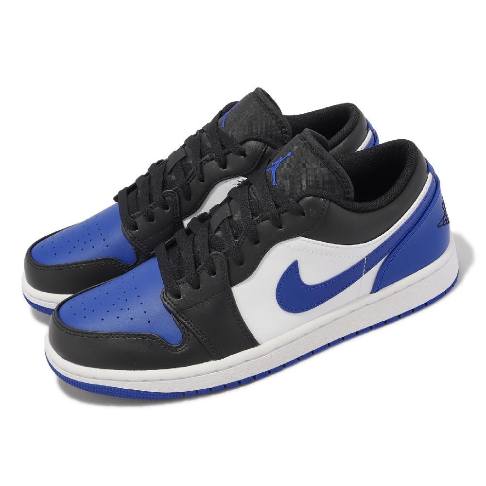 Nike 耐吉Air Jordan 1 Low 男鞋黑白藍AJ1 Royal Toe 小閃電553558-140