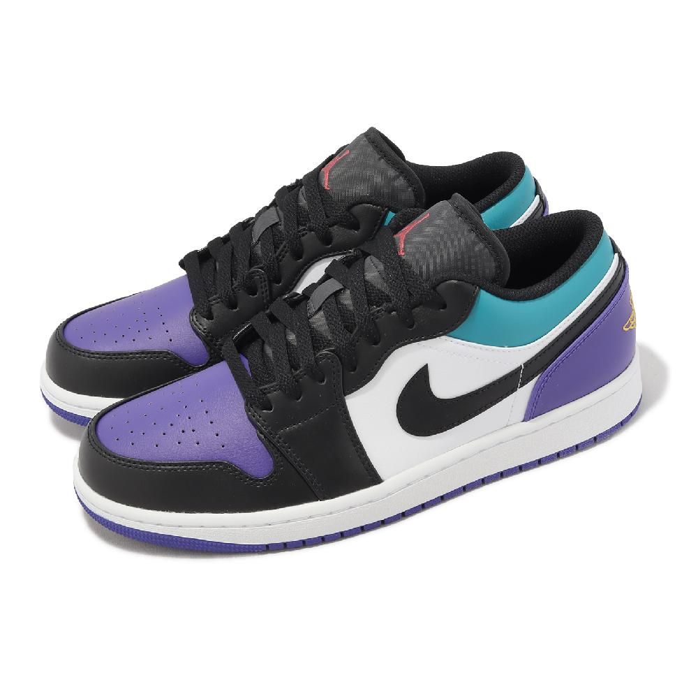 NIKE 耐吉   Air Jordan 1 Low Aqua 男鞋 黑 紫 藍 休閒鞋 AJ1 喬丹 一代 553558-154