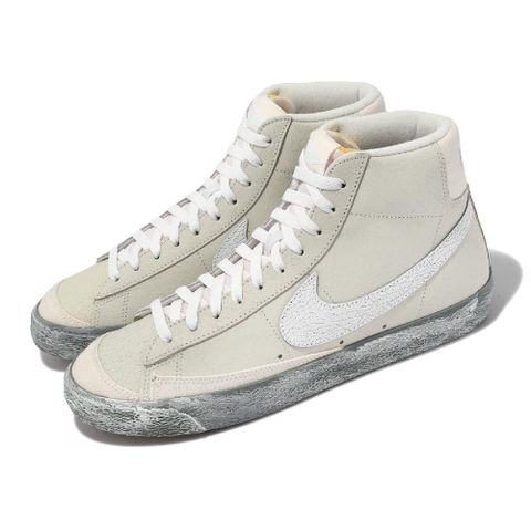 Nike 耐吉 休閒鞋 Blazer Mid 77 SE 男鞋 灰 白 皮革 中筒 復古 DV0797-100