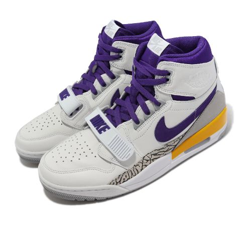 Nike 耐吉 Air Jordan Legacy 312 男鞋 喬丹 休閒鞋 高筒 湖人配色 穿搭 白 紫 黃 AV3922-157