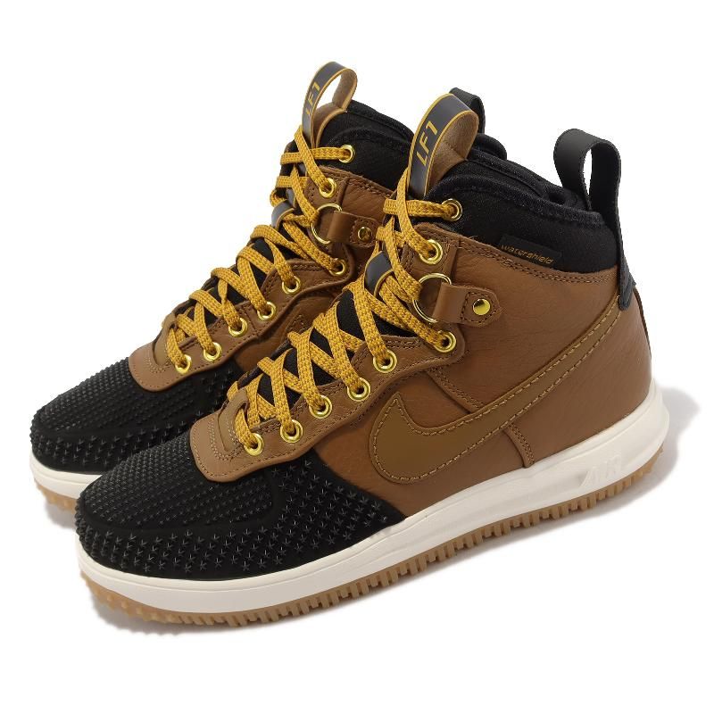 Nike 耐吉休閒鞋Lunar Force 1 DuckBoot 男鞋咖啡棕高筒防潑水機能禦寒