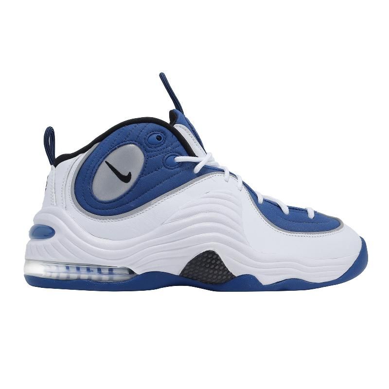 Nike 耐吉休閒鞋Air Penny II QS 男鞋白藍避震氣墊反光一分錢復古中筒