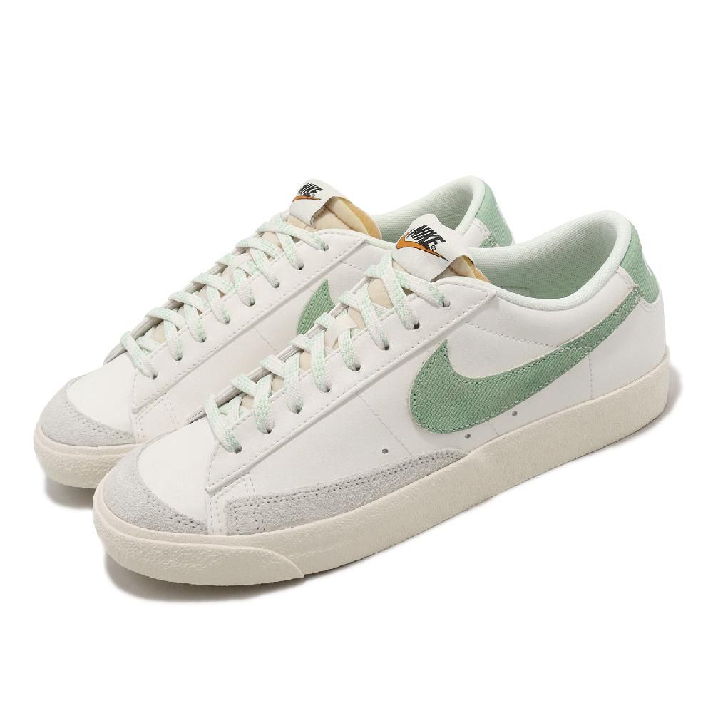 NIKE 耐吉  休閒鞋 Blazer Low 77 PRM 男鞋 白 綠 麂皮 帆布 低筒 百搭 DO9799-100