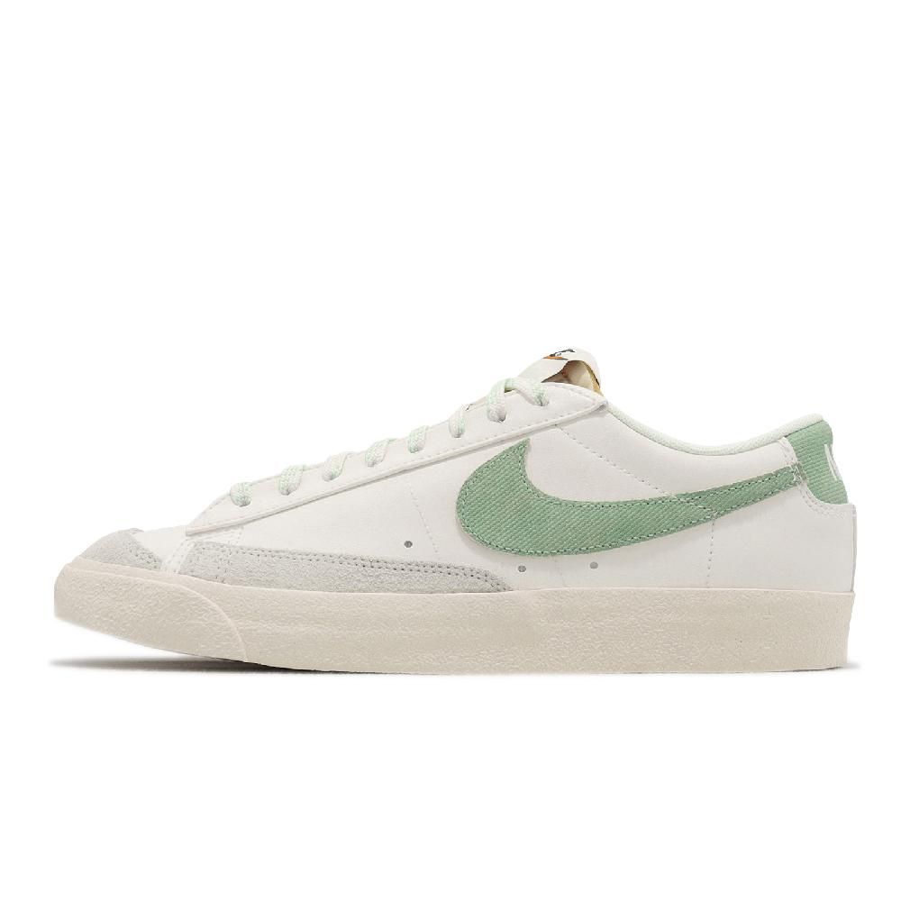 NIKE 耐吉  休閒鞋 Blazer Low 77 PRM 男鞋 白 綠 麂皮 帆布 低筒 百搭 DO9799-100