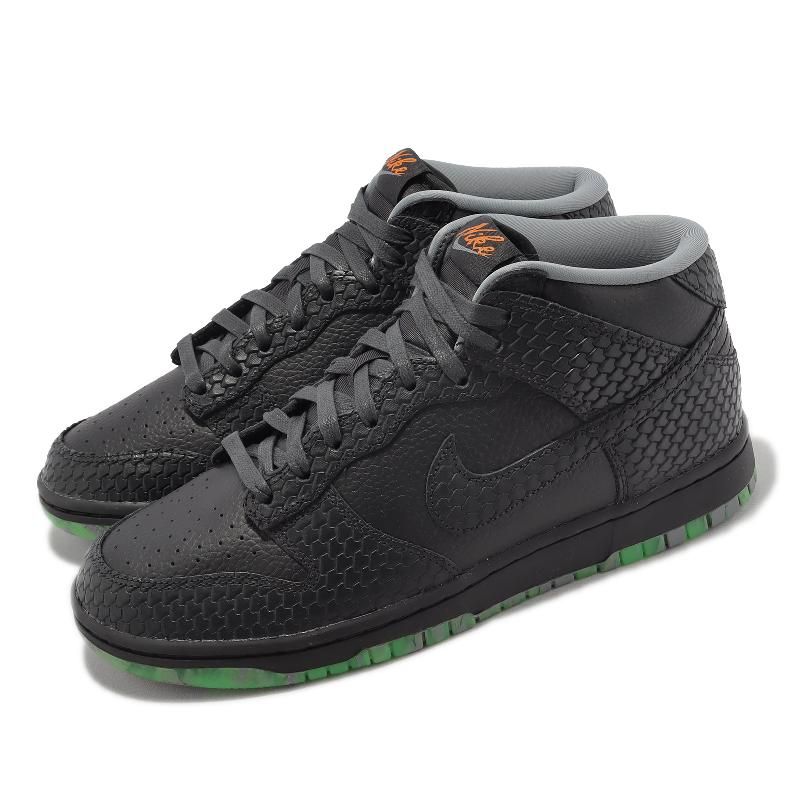 Nike 耐吉休閒鞋Dunk Mid PRM 男鞋黑綠萬聖節蛇紋Halloween FQ8749-010