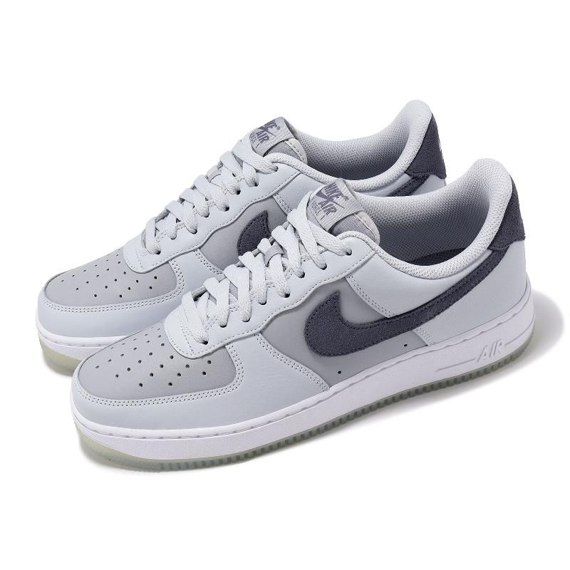 Nike 耐吉休閒鞋Air Force 1 07 LV8 男鞋灰白AF1 皮革低筒運動鞋FJ4170