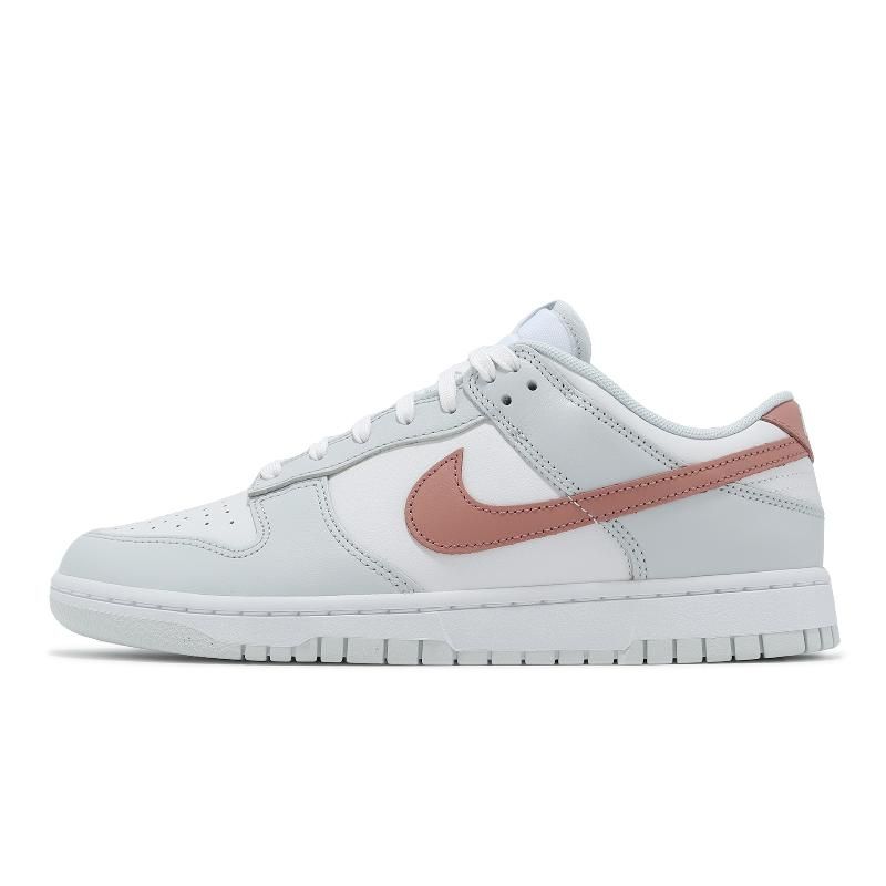 Nike 耐吉休閒鞋Dunk Low Retro 男鞋女鞋白灰紅皮革低筒經典情侶鞋