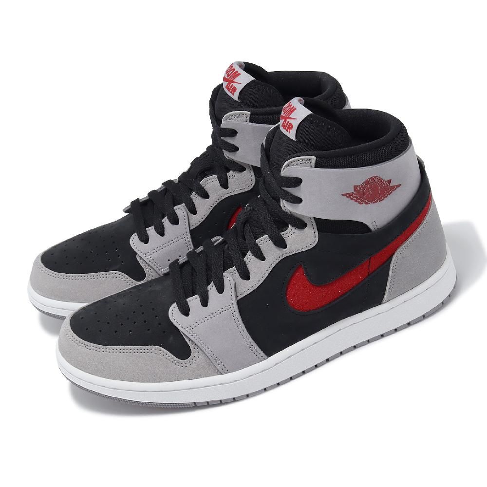 Nike 耐吉休閒鞋Air Jordan 1 ZM Air CMFT 2 男鞋灰紅高筒麂皮AJ1 一代