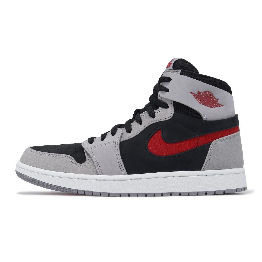 Nike 耐吉休閒鞋Air Jordan 1 ZM Air CMFT 2 男鞋灰紅高筒麂皮AJ1 一代