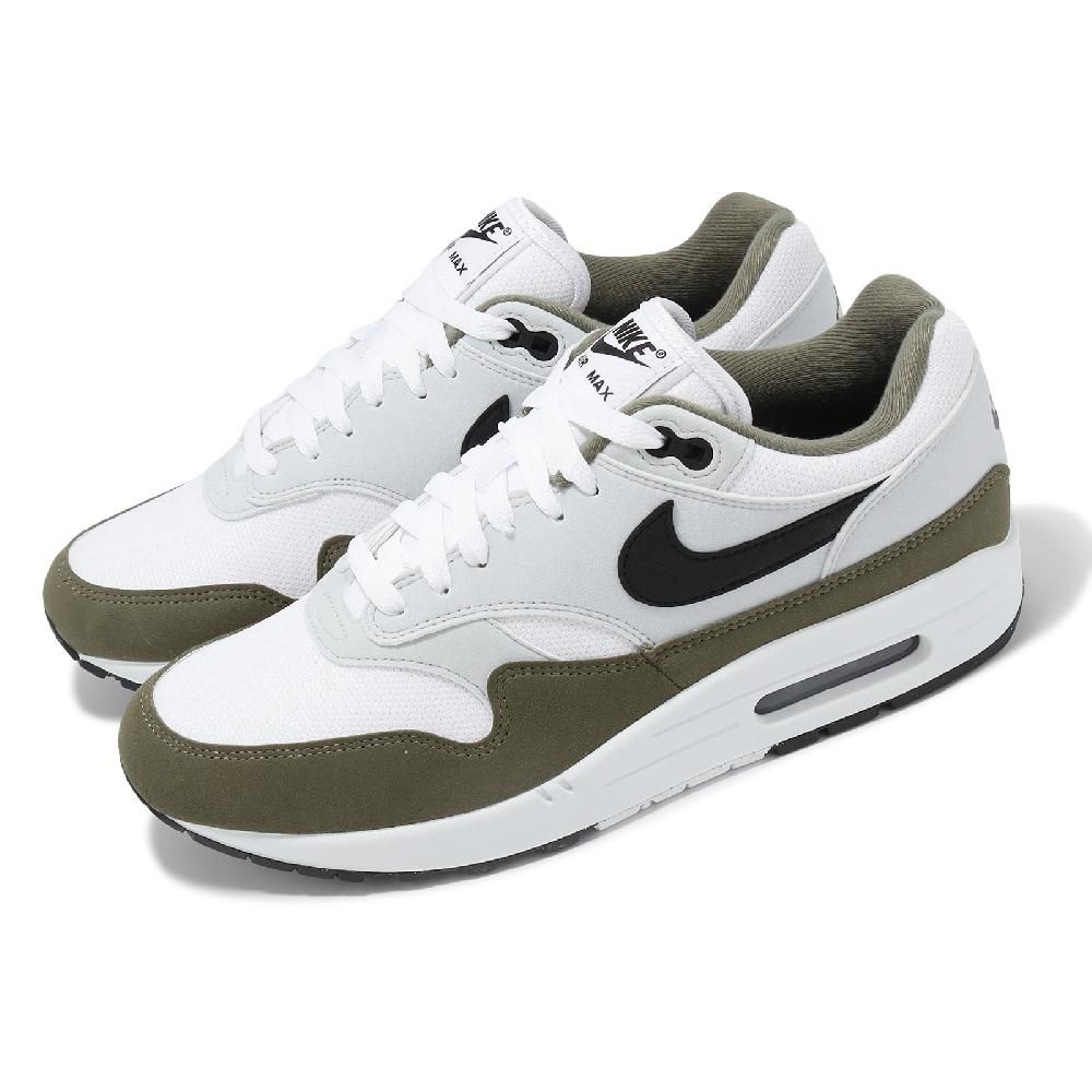 NIKE 耐吉   休閒鞋 Air Max 1 男鞋 白 綠 氣墊 經典 復古 麂皮 運動鞋 FD9082-102