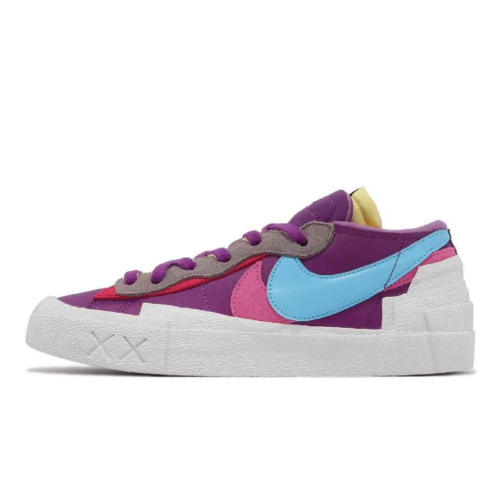 Nike 耐吉休閒鞋Blazer Low x SACAI x KAWS 男鞋女鞋紫藍白聯名皮革