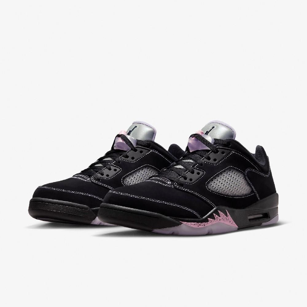 Nike 耐吉休閒鞋Air Jordan 5 Retro Low 男鞋黑粉Dongdan 皮革絨面AJ5