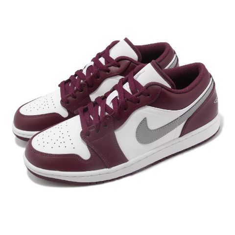 Nike 耐吉 休閒鞋 Air Jordan 1 Low 男鞋 酒紅 灰 經典 AJ1 低筒 Bordeaux 553558-615
