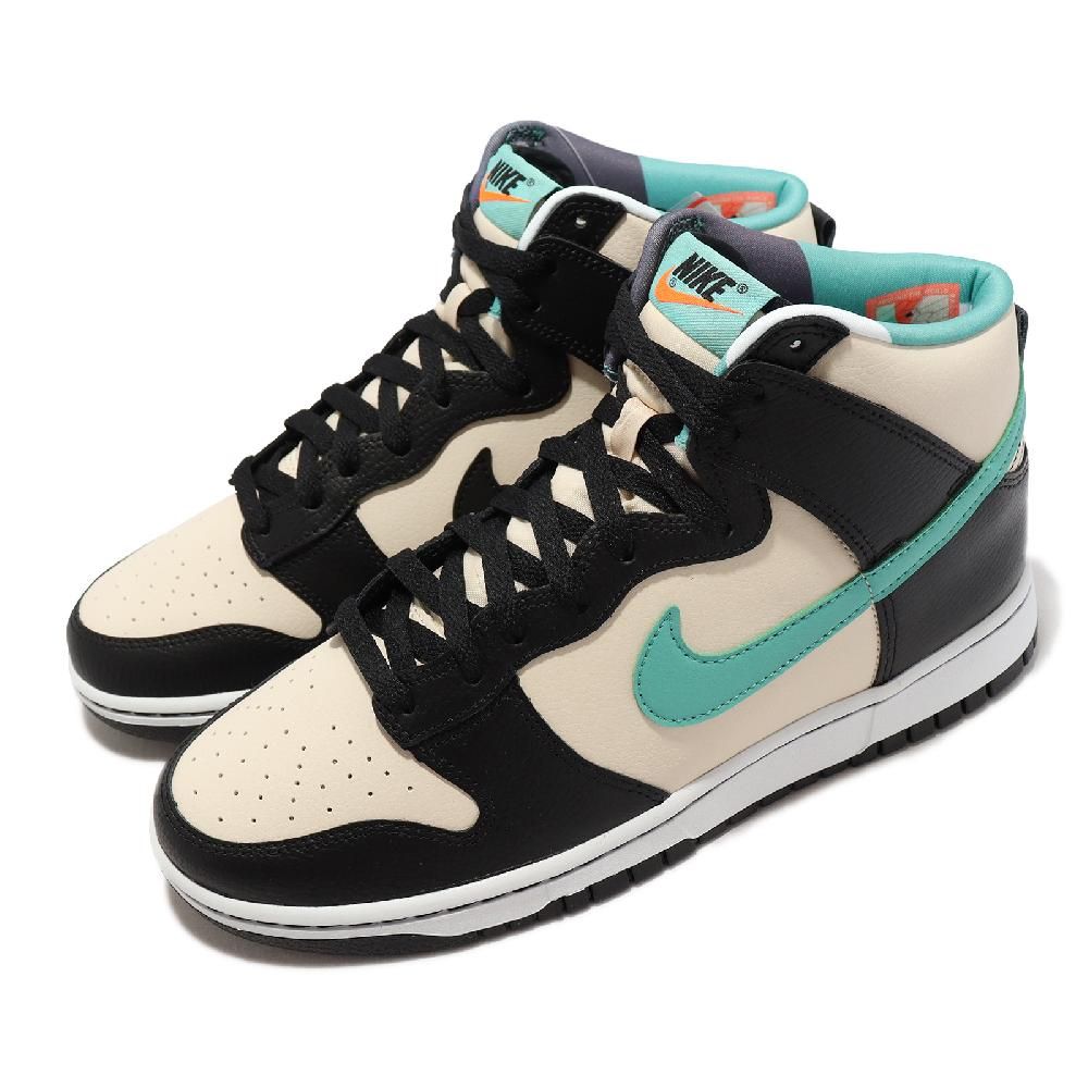 Nike 耐吉休閒鞋Dunk HI Retro EMB 男鞋黑米白湖水綠高筒Black Teal