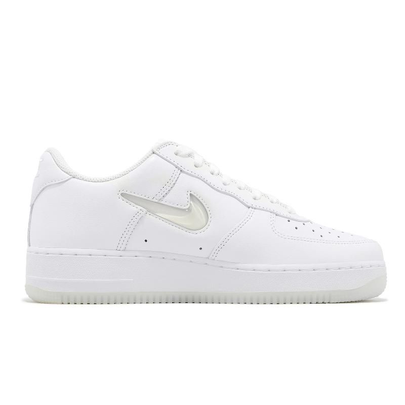 Nike 耐吉休閒鞋Air Force 1 Low Retro 男鞋白全白小勾勾冰藍底代表色