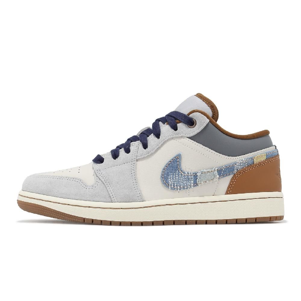 NIKE 耐吉   休閒鞋 Air Jordan 1 Low SE 男鞋 灰 棕 情人節 Repaired Denim FZ5042-041