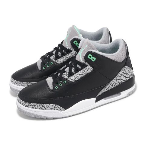 Nike 耐吉 Air Jordan 3 Retro Green Glow 男鞋 3代 黑 綠 爆裂紋 休閒鞋 CT8532-031