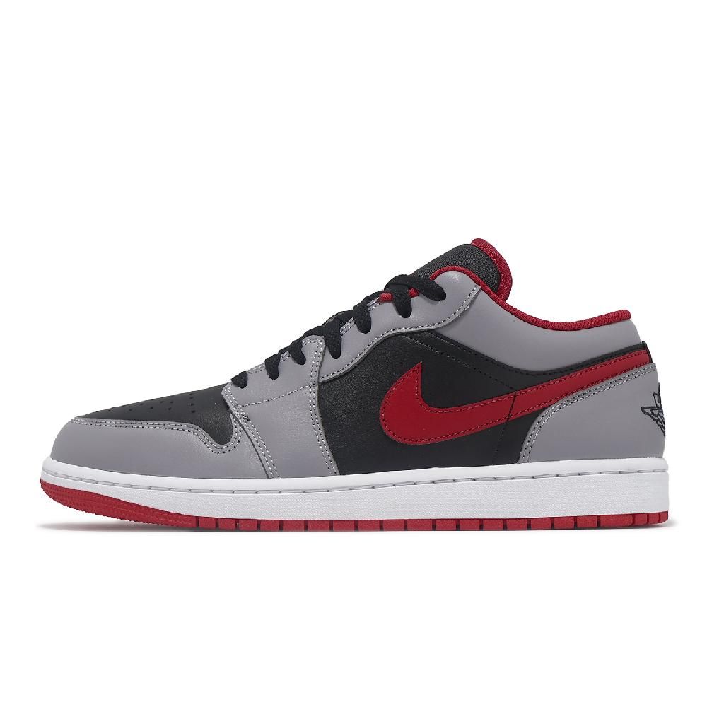 NIKE 耐吉   休閒鞋 Air Jordan 1 Low 男鞋 煙灰 黑 紅 AJ1 一代 喬丹 553558-060