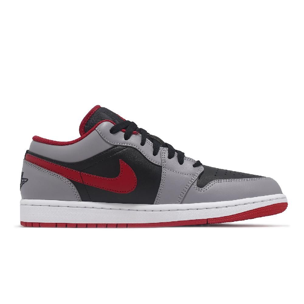 NIKE 耐吉   休閒鞋 Air Jordan 1 Low 男鞋 煙灰 黑 紅 AJ1 一代 喬丹 553558-060