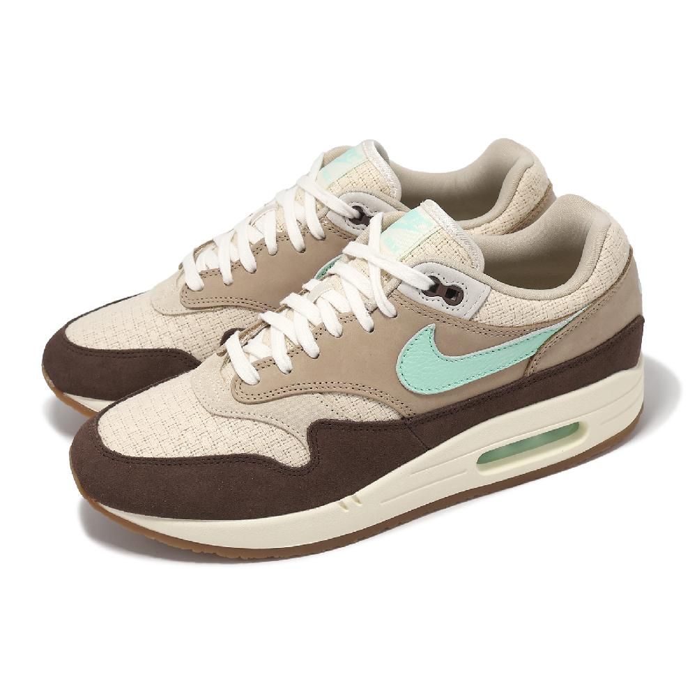 NIKE 耐吉   休閒鞋 Air Max 1 PRM 男鞋 女鞋 棕 綠 Crepe Hemp 氣墊 經典 情侶鞋 FD5088-200