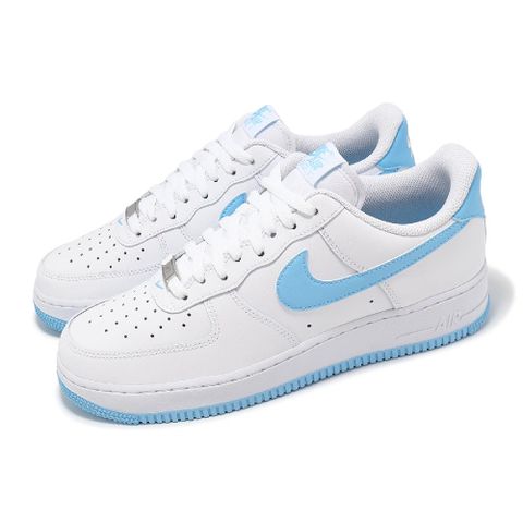 NIKE 耐吉 休閒鞋 Air Force 1 07 男鞋 白 藍 皮革 AF1 經典 FQ4296-100