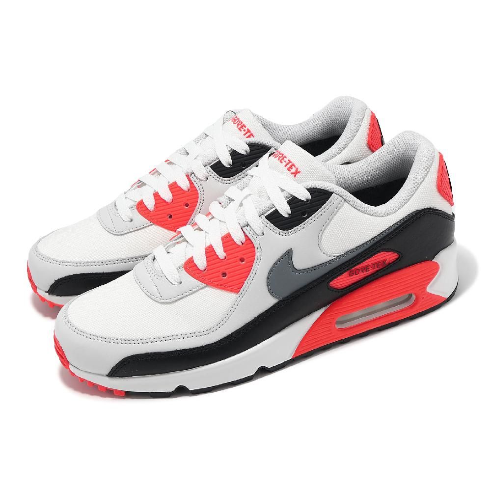 NIKE 耐吉   休閒鞋 Air Max 90 GTX 男鞋 白 灰 紅 防水 氣墊 FD5810-101