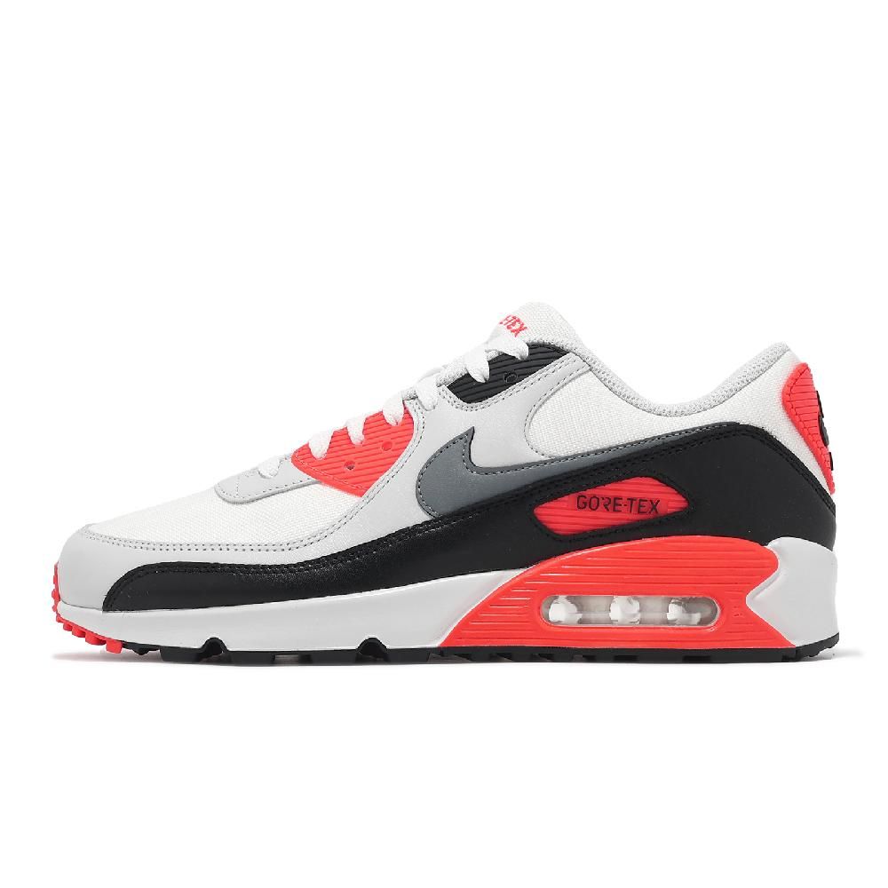 NIKE 耐吉   休閒鞋 Air Max 90 GTX 男鞋 白 灰 紅 防水 氣墊 FD5810-101