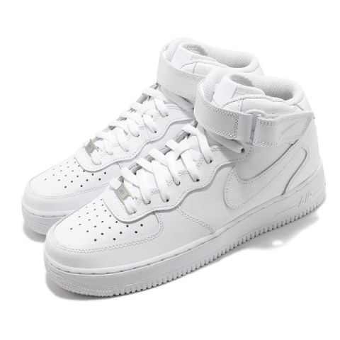 NIKE 耐吉 休閒鞋 Air Force 1 Mid 07 全白 中筒 經典款 男鞋 魔鬼氈 CW2289-111