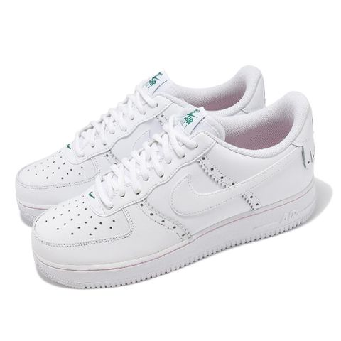 NIKE 耐吉 休閒鞋 Air Force 1 07 LV8 男鞋 白 綠 流蘇 巴洛克 雕花 AF1 HF1937-100