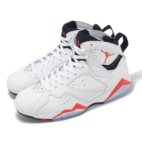 NIKE 耐吉 休閒鞋 Air Jordan 7 Retro 男鞋 白 紅 黑 AJ7 復刻 皮革 氣墊 喬丹 CU9307-160