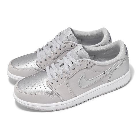 NIKE 耐吉 休閒鞋 Air Jordan 1 Retro Low OG 男鞋 白 銀 Silver AJ1 CZ0790-002