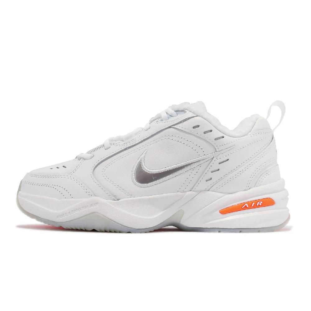 NIKE 耐吉   休閒鞋 Air Monarch IV PRM 男鞋 白 銀 復古 保暖內裡 皮革 老爹鞋 AV6676-100