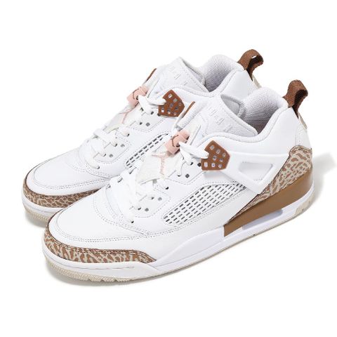 NIKE 耐吉 休閒鞋 Jordan Spizike Low 男鞋 白 棕 爆裂紋 氣墊 喬丹 FQ1759-101