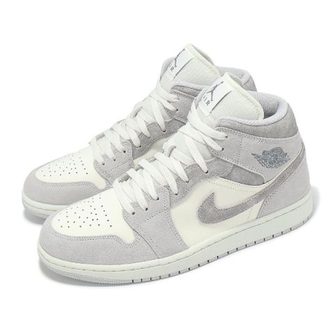 NIKE 耐吉 Nike 耐吉 休閒鞋 Air Jordan 1 Mid SE 男鞋 灰白 中筒 AJ1 經典 FQ7720-002