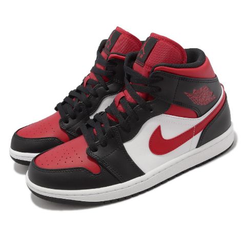 NIKE 耐吉 Nike 耐吉 休閒鞋 Air Jordan 1 Mid 男鞋 黑紅頭 Bred Toe 喬丹 1代 經典 高筒 554724-079