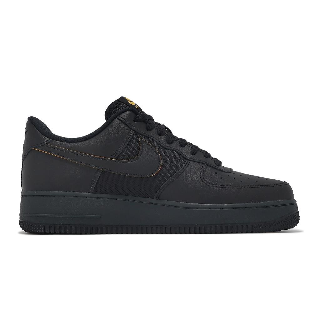 NIKE 耐吉 Nike 耐吉 休閒鞋 Air Force 1 07 男鞋 黑 黃 皮革 AF1 經典 運動鞋 FZ4617-001