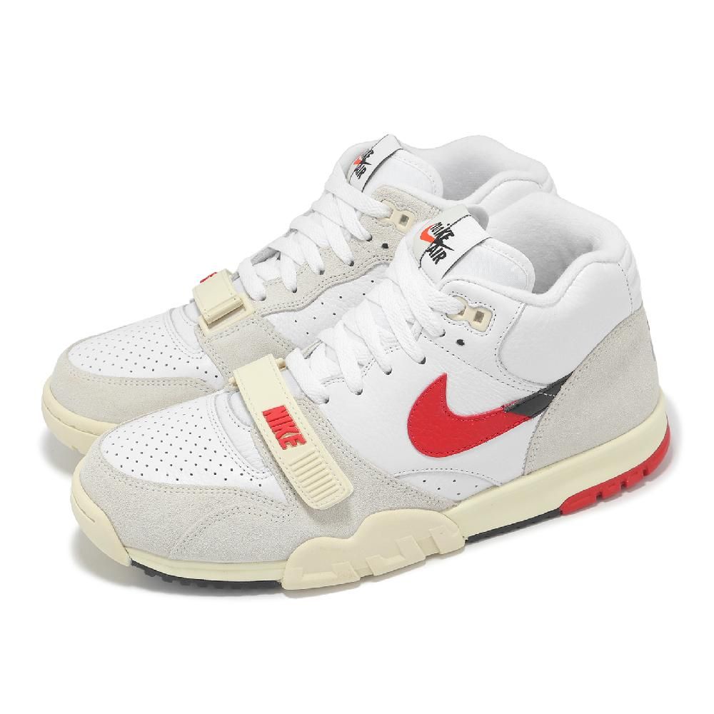 NIKE 耐吉 Nike 耐吉 休閒鞋 Air Trainer 1 Chicago Split 男鞋 米白 紅 復古 中筒 DZ2547-100