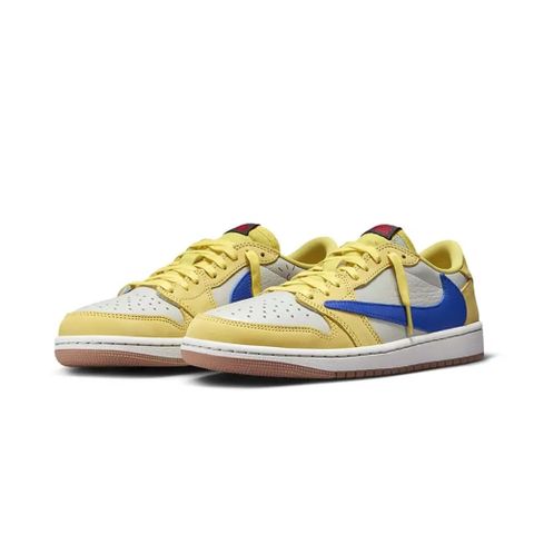 x Travis Scott Wmns Air Jordan 1 Retro Low OG SP "Canary" 女鞋 男鞋 倒鉤 黃藍 休閒鞋 DZ4137-700