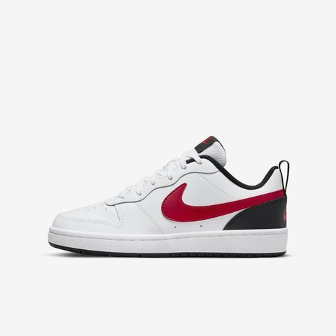 NIKE 耐吉 Court Borough Low 2 GS [BQ5448-110] 大童 休閒鞋 運動 皮革 穿搭 白紅黑