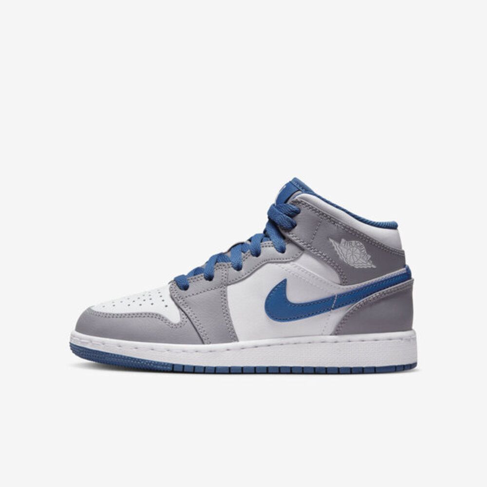 Nike Air Jordan 1 Mid GS [DQ8423-014] 大童休閒鞋運動喬丹中筒皮革灰