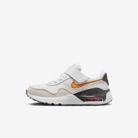 NIKE 耐吉 Air Max Systm PS [DQ0285-109] 中童 休閒鞋 運動 氣墊 緩震 魔鬼氈 白 橘