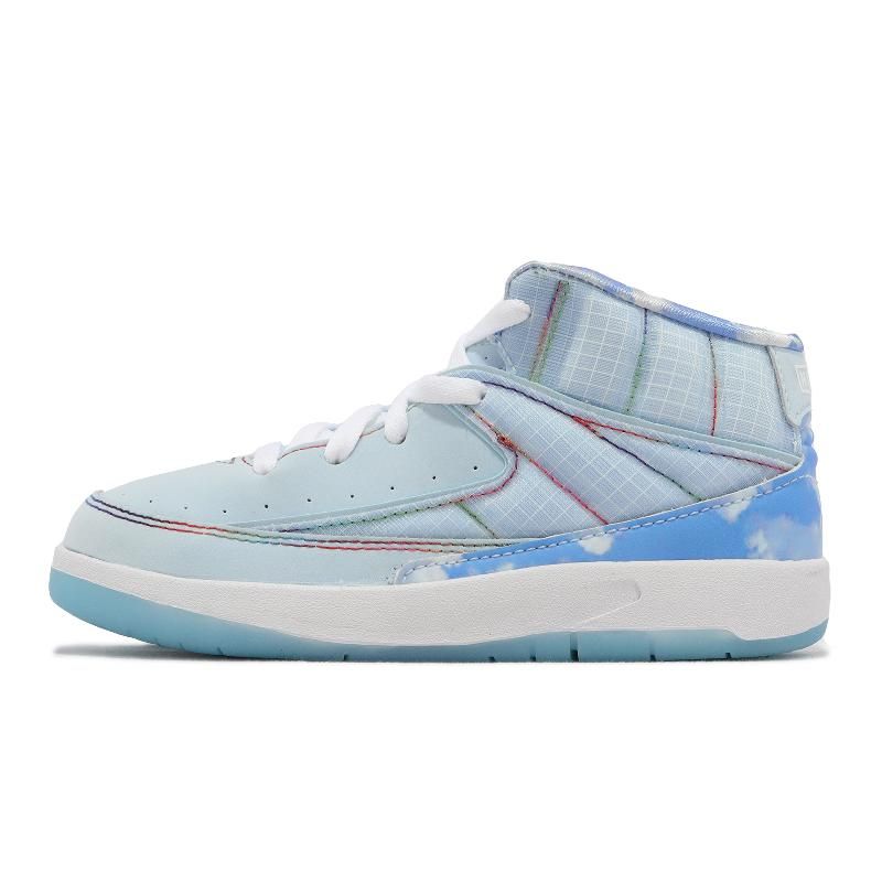 Nike 耐吉童鞋Jordan 2 Retro SP TD 小童藍白休閒鞋聯名夜光幼童喬丹