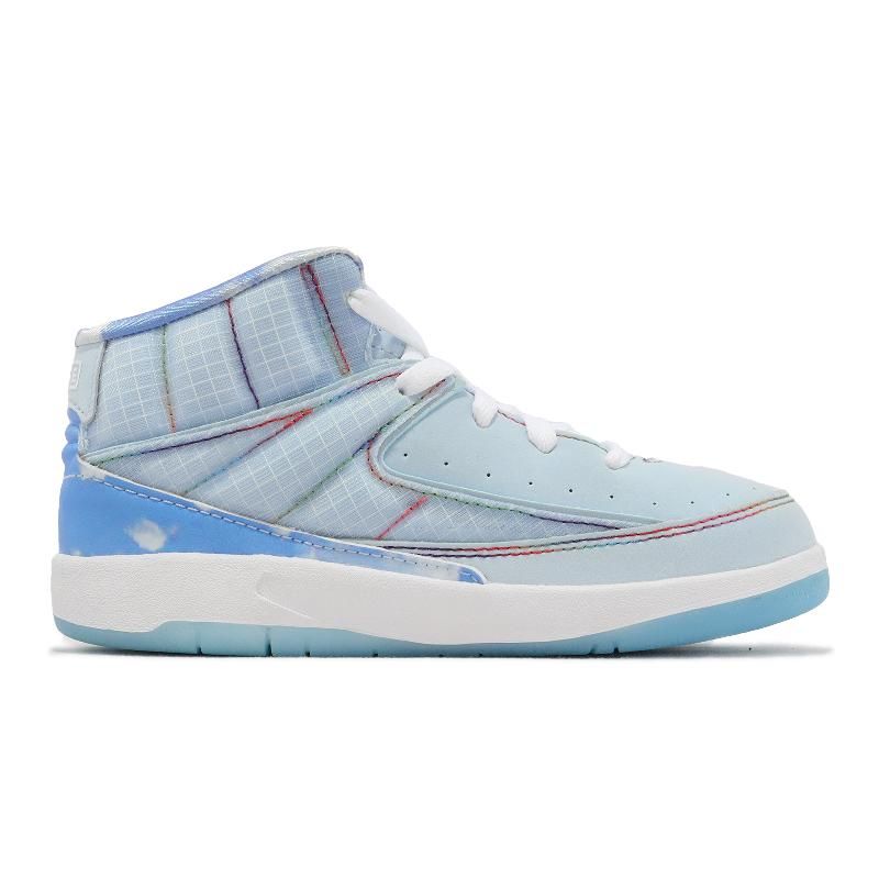 Nike 耐吉童鞋Jordan 2 Retro SP TD 小童藍白休閒鞋聯名夜光幼童喬丹