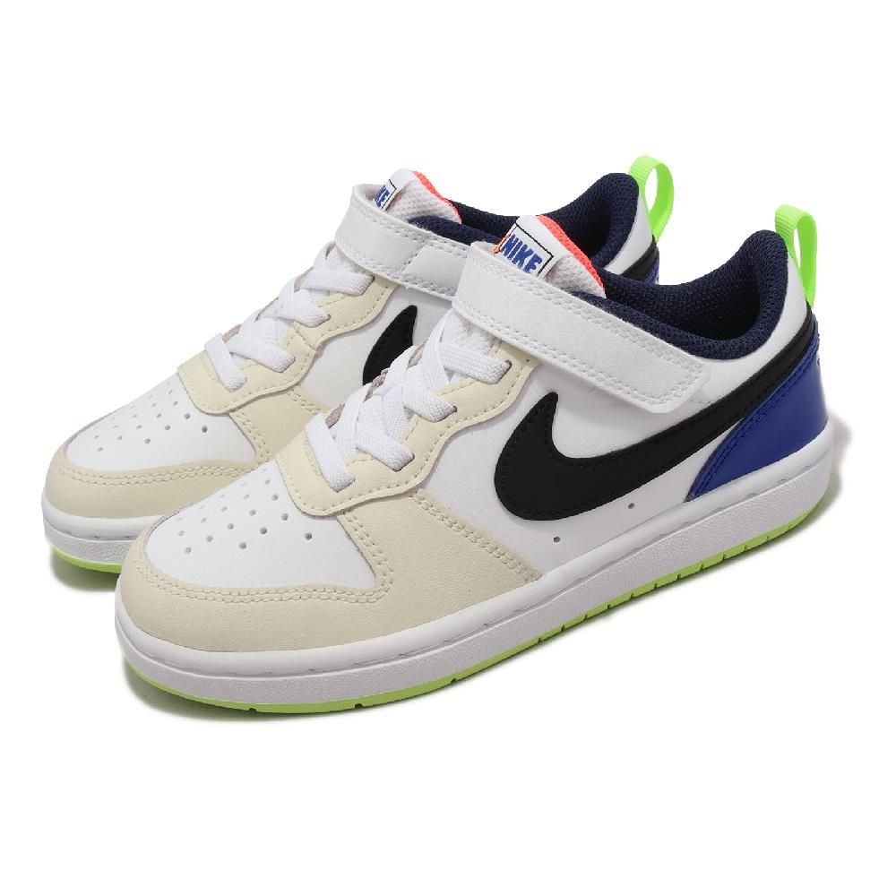 NIKE 耐吉  童鞋 Court Borough Low 2 SE PSV 中童 米白 白 黑 經典 拼接 小朋友 FB1880-101