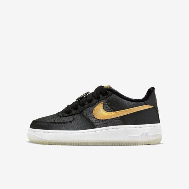  Nike Air Force 1 Low Lv8 BG [FN6977-010] 大童 休閒鞋 經典 50週年 唱片 黑