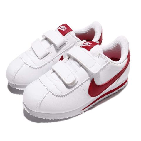 Nike 耐吉 童鞋 Cortez Basic SL TDV 小童 白 紅 阿甘鞋 經典 魔鬼氈 親子鞋 904769-101